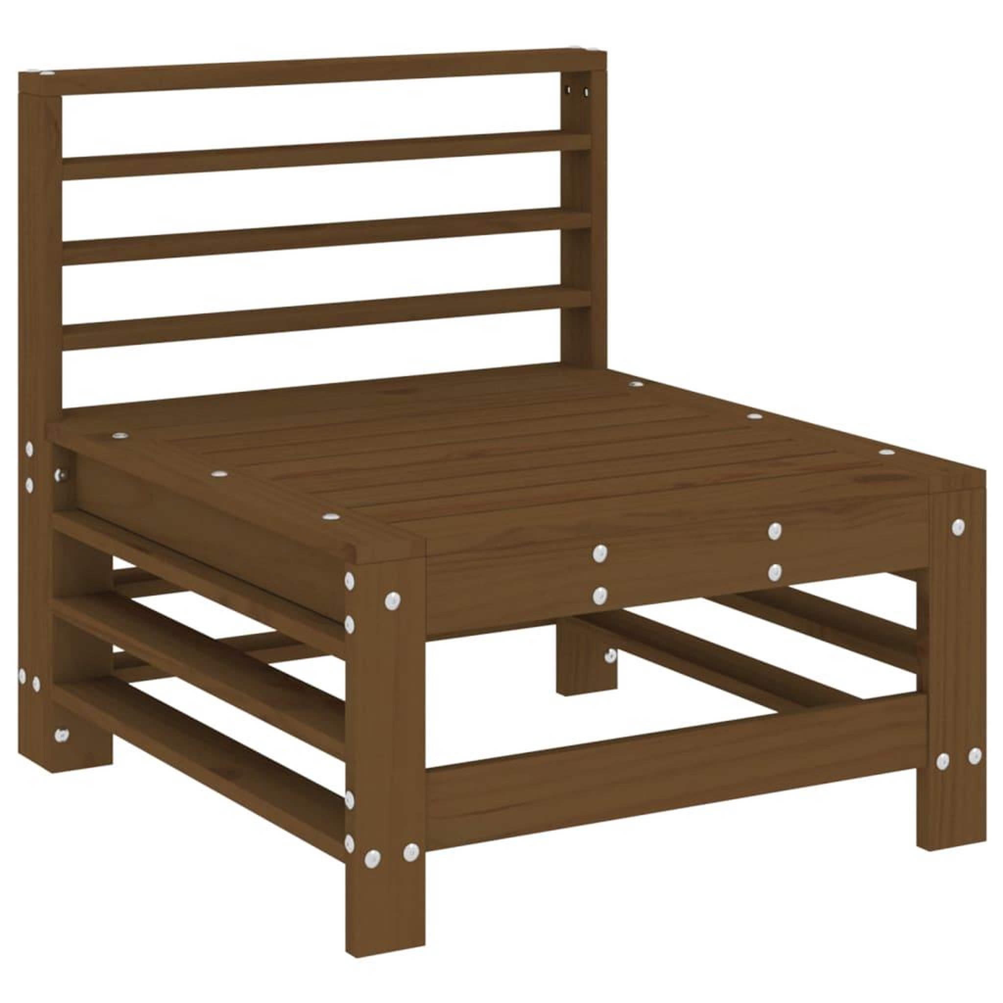 Voir la diapositive 2 : VIDAXL Canape central de jardin marron miel bois de pin massif