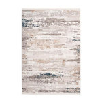 Paris Prix Tapis Vintage à Franges  Akropolis III  Gris & Bleu. Coloris disponibles : Gris