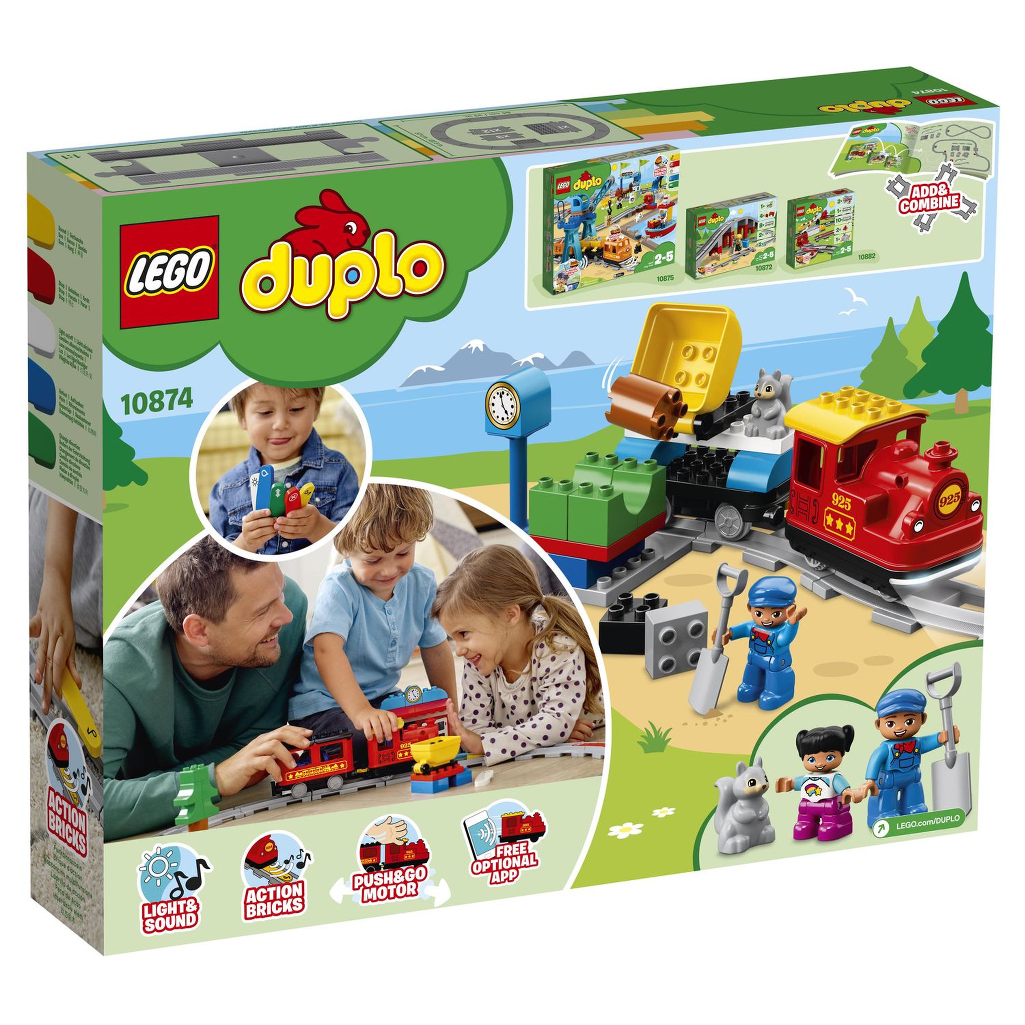 Voir la diapositive 7 : LEGO DUPLO 10874 Le Train à Vapeur, Jouet de Locomotive Télécommandé avec Sons, Lumières