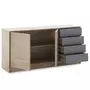 VS VENTA-STOCK Buffet Panama 4 tiroirs, 2 Portes, Couleur Bois et Gris, 136 cm Largeur