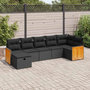 Voir la diapositive 1 : VIDAXL Salon de jardin 7 pcs avec coussins noir resine tressee