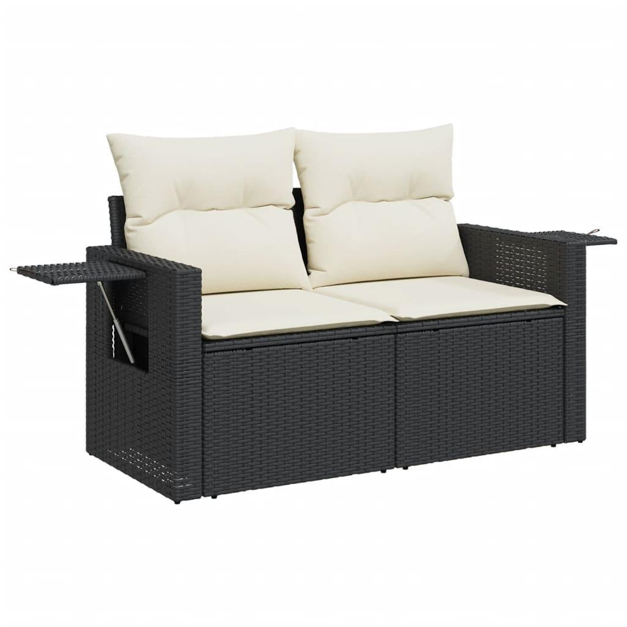 Voir la diapositive 4 : VIDAXL Salon de jardin avec coussins 14 pcs noir resine tressee
