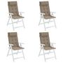 Voir la diapositive 4 : VIDAXL Coussins de chaise a dossier haut lot de 4 taupe tissu oxford