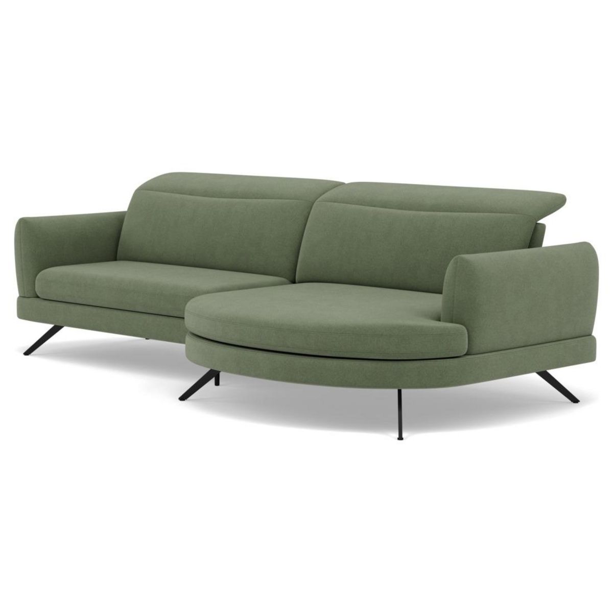 LISA DESIGN Terry - canapé d'angle droit 4 places avec têtières réglables en tissu texturé