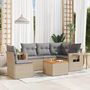 Voir la diapositive 1 : VIDAXL Salon de jardin avec coussins 6pcs melange beige resine tressee