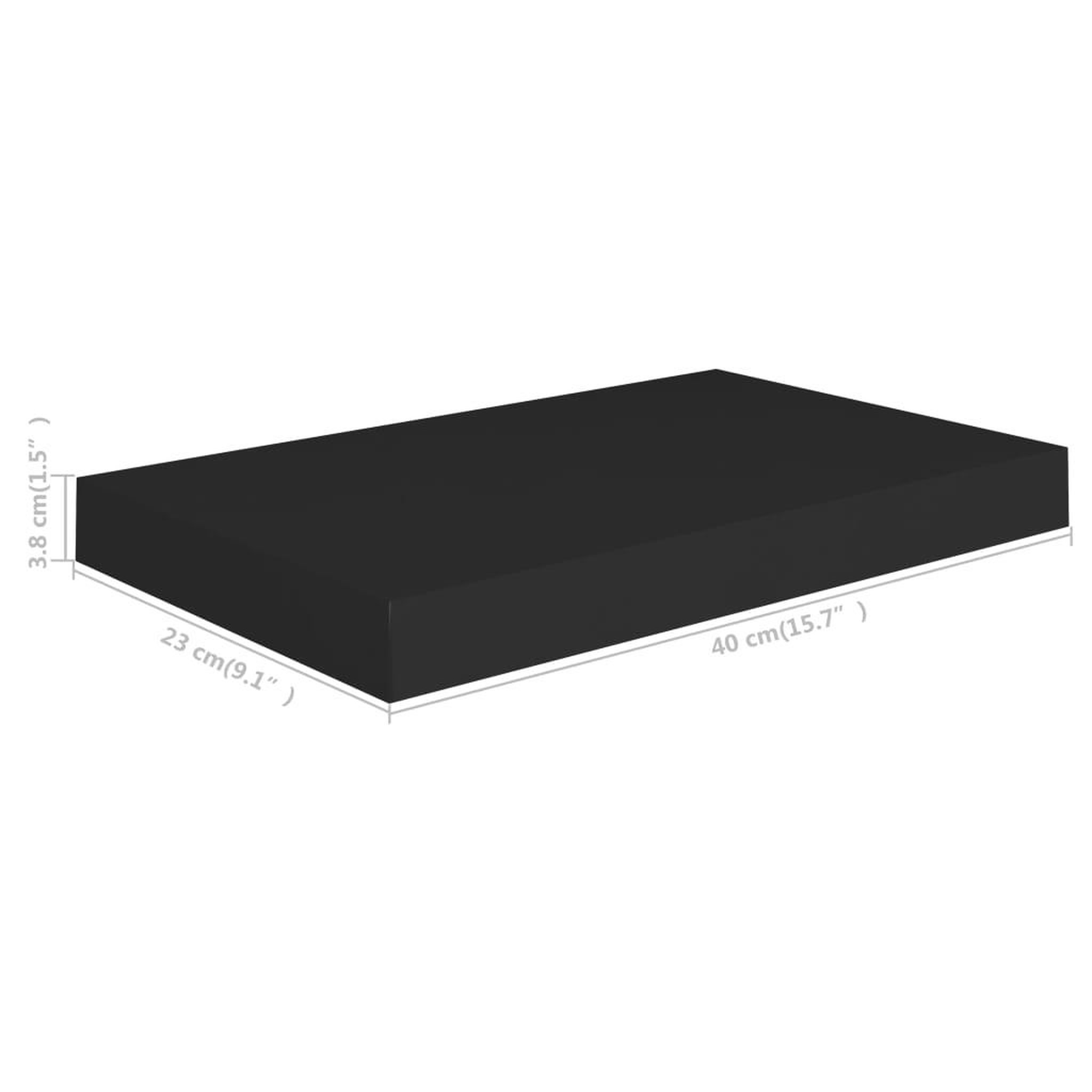 Voir la diapositive 6 : VIDAXL Etageres murales flottantes 2 pcs noir 40x23x3,8 cm MDF