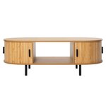BEST MOBILIER Kofu - table basse - bambou - 2 portes et 1 niche - 120 cm. Coloris disponibles : Marron