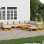 VIDAXL Salon de jardin 11 pcs avec coussins gris clair bois massif