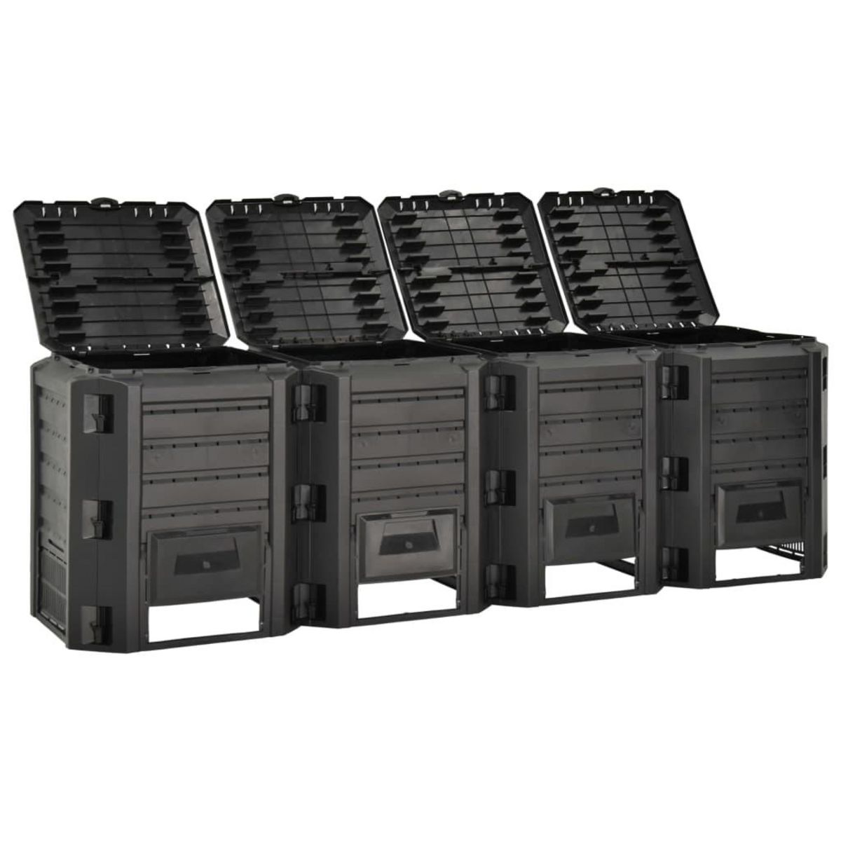 VIDAXL Composteur de jardin Noir 1600 L