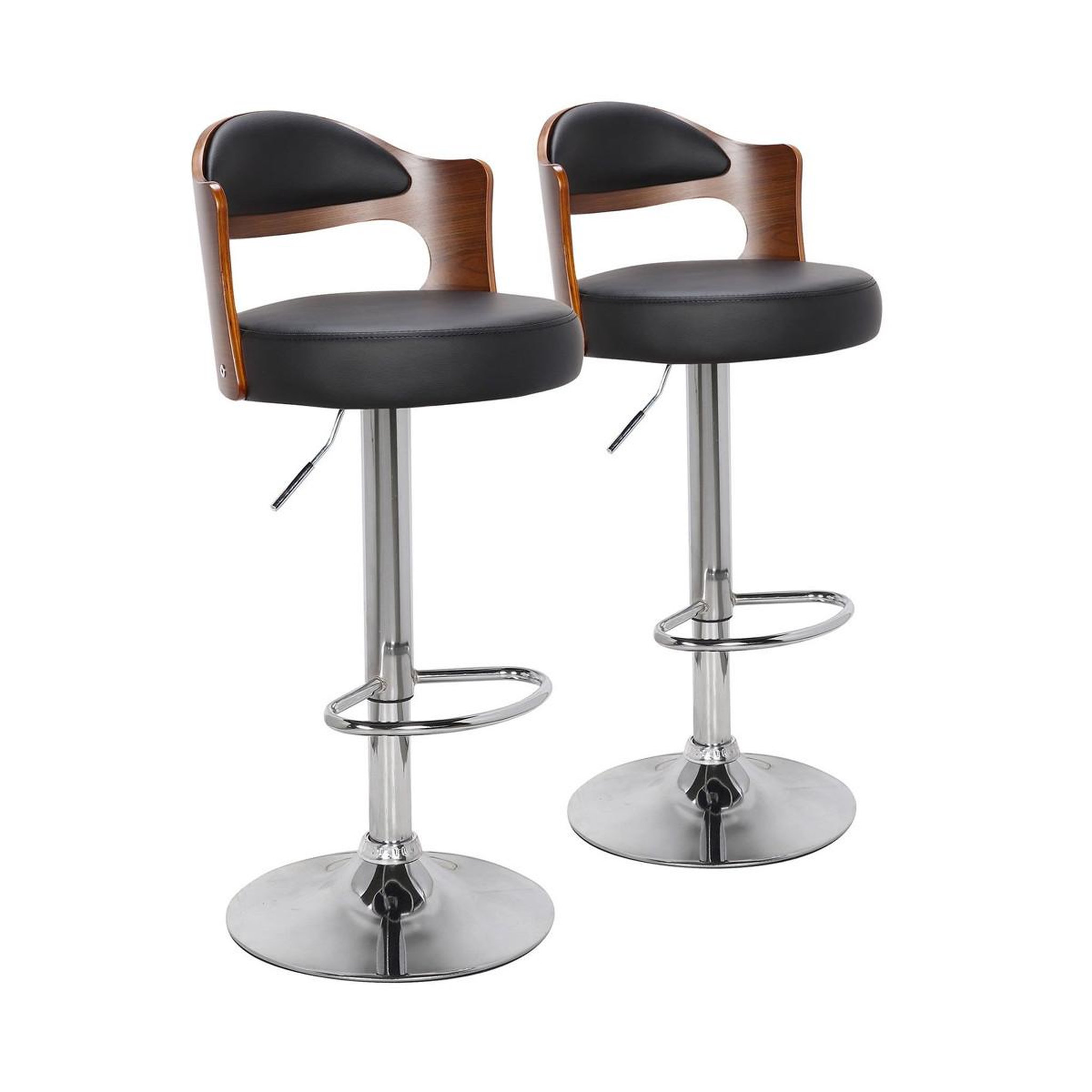 Paris Prix Lot de 2 chaises de bar  david  90-110cm noisette & noir