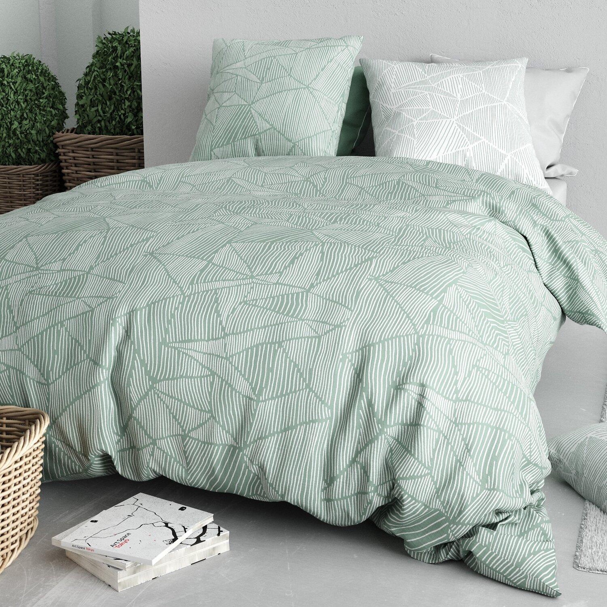 Voir la diapositive 6 : ATELIER DU COTON Parure de couette 100% coton 57fils adely