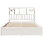 Voir la diapositive 4 : VIDAXL Lit bibliotheque sans matelas blanc 140x200 cm bois pin massif