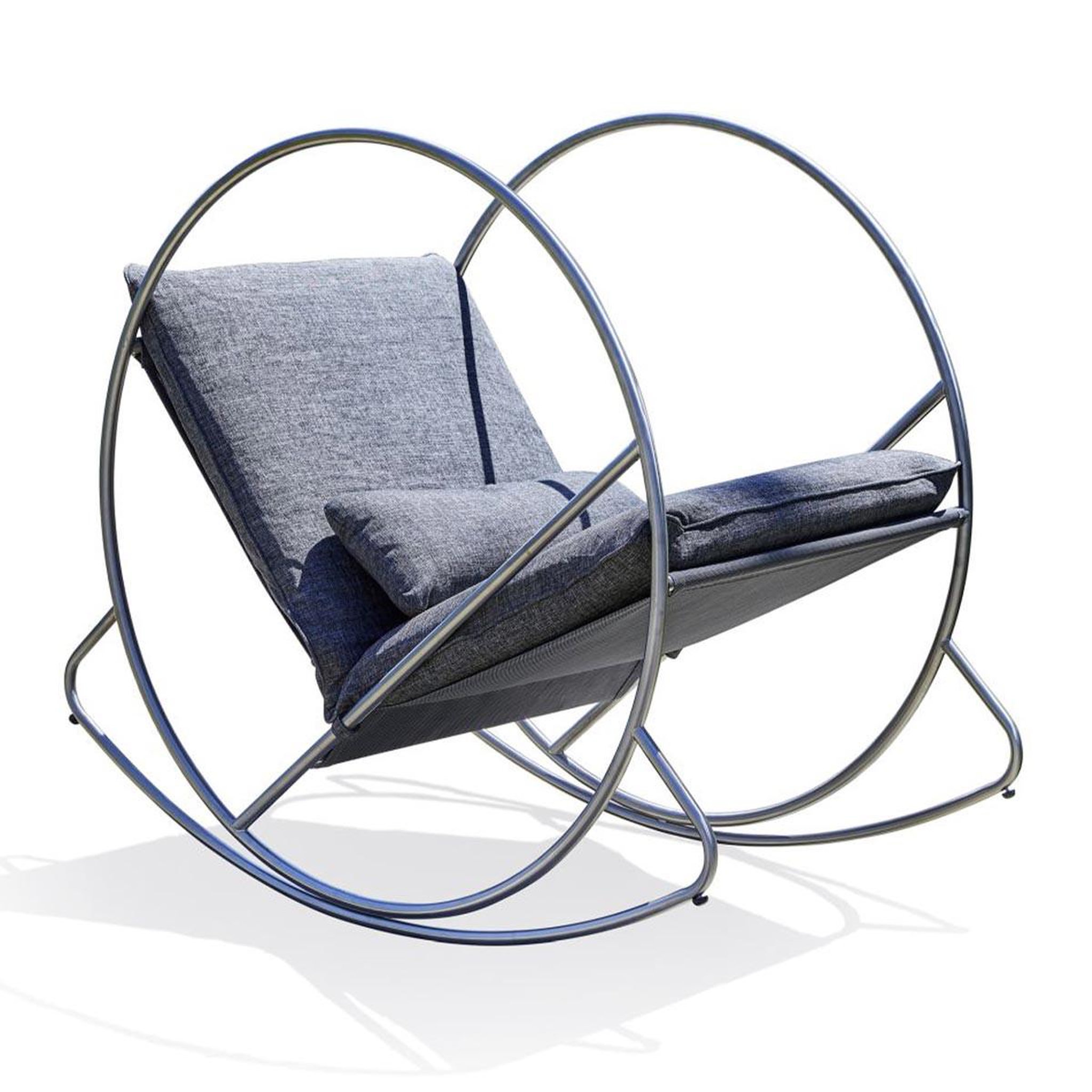 DCB GARDEN Fauteuil Rocking Chair de Jardin  Caprera  120cm Gris