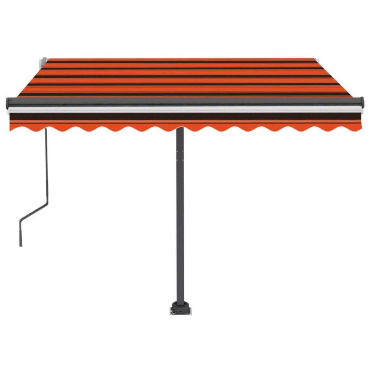 VIDAXL Auvent manuel retractable avec LED 350x250 cm Orange et marron