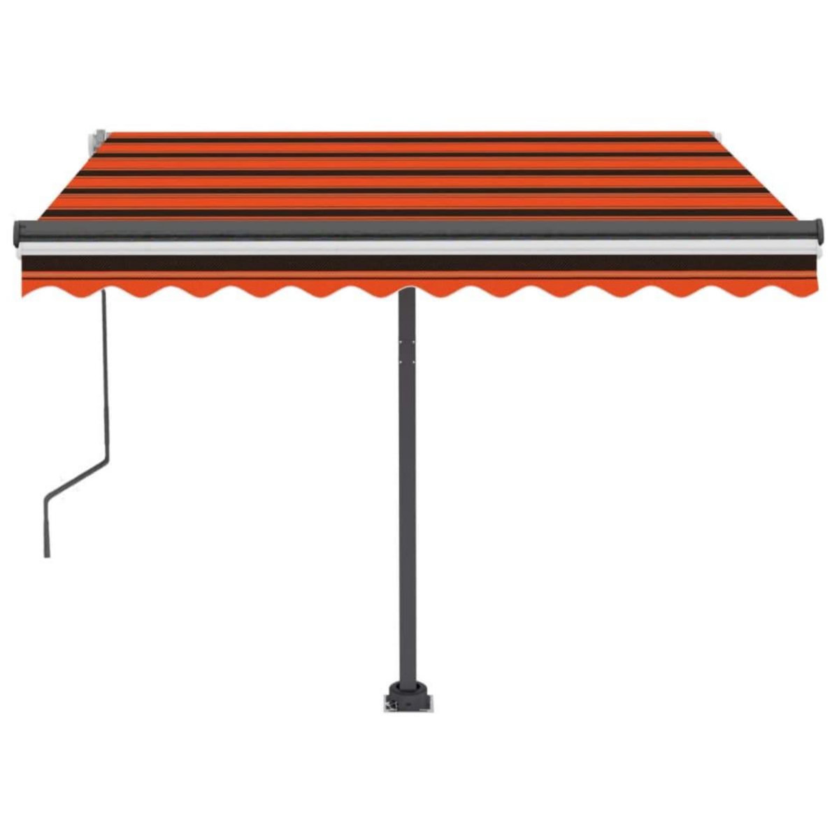 VIDAXL Auvent manuel retractable avec LED 350x250 cm Orange et marron