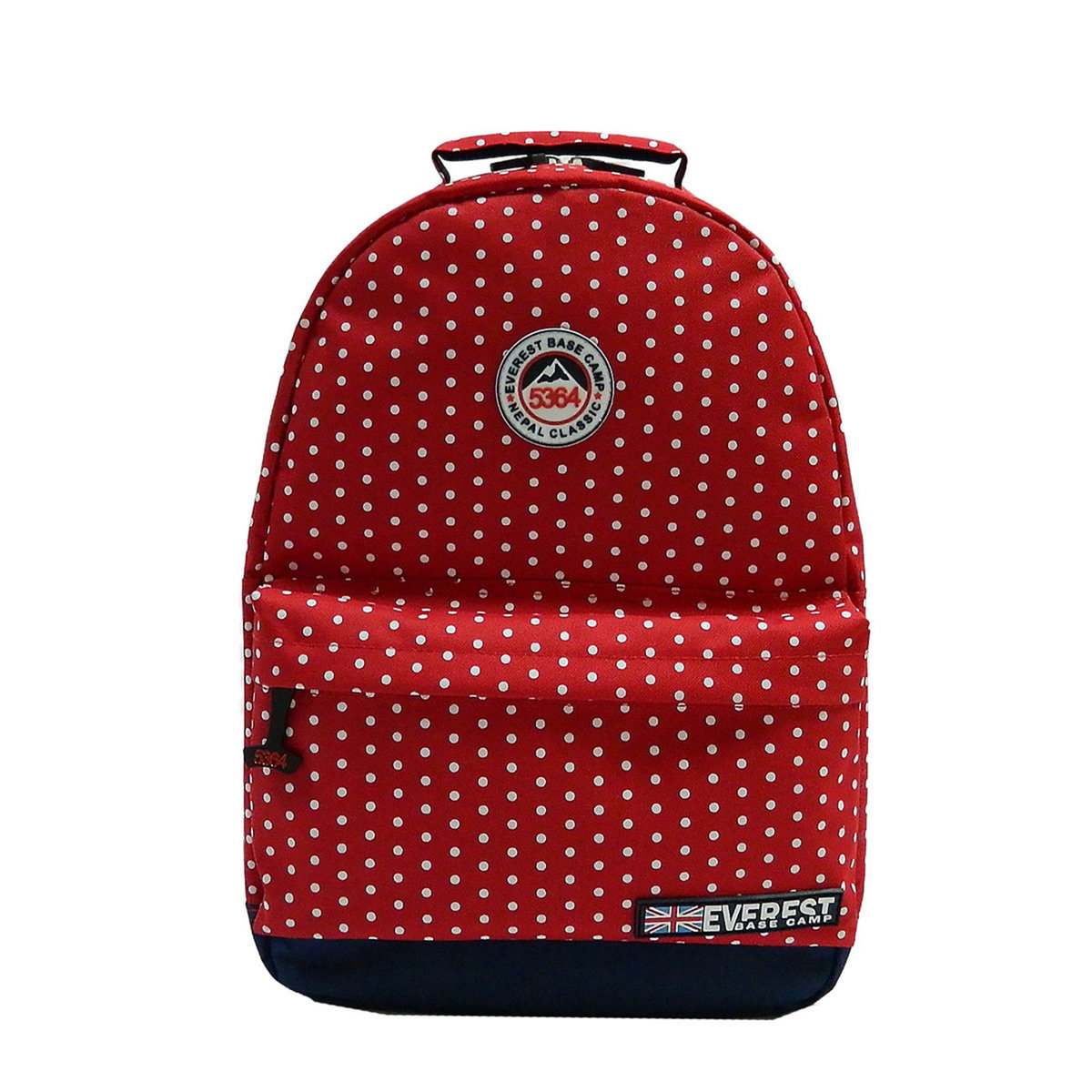  Sac à dos 1 compartiment + poche avant Everest rouge à pois