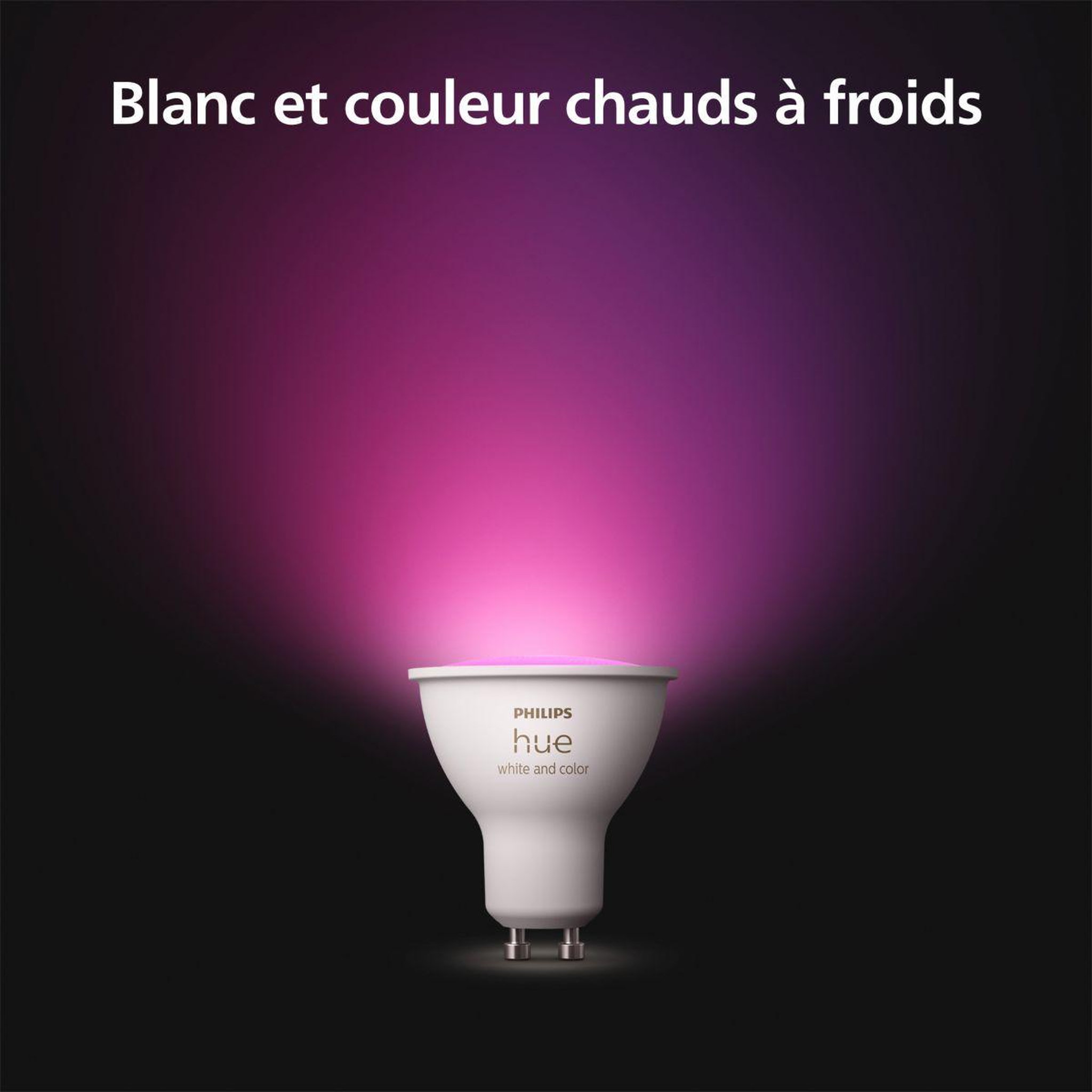 Voir la diapositive 2 : PHILIPS HUE Ampoule led connectée gu10 white&color ambiance