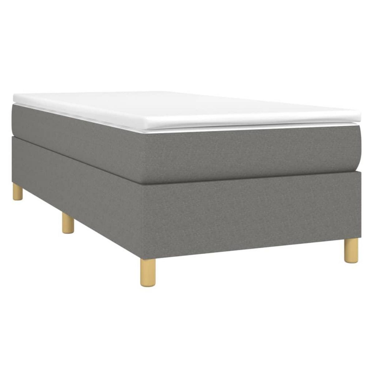 VIDAXL Sommier a lattes de lit avec matelas Gris fonce 80x200 cm Tissu