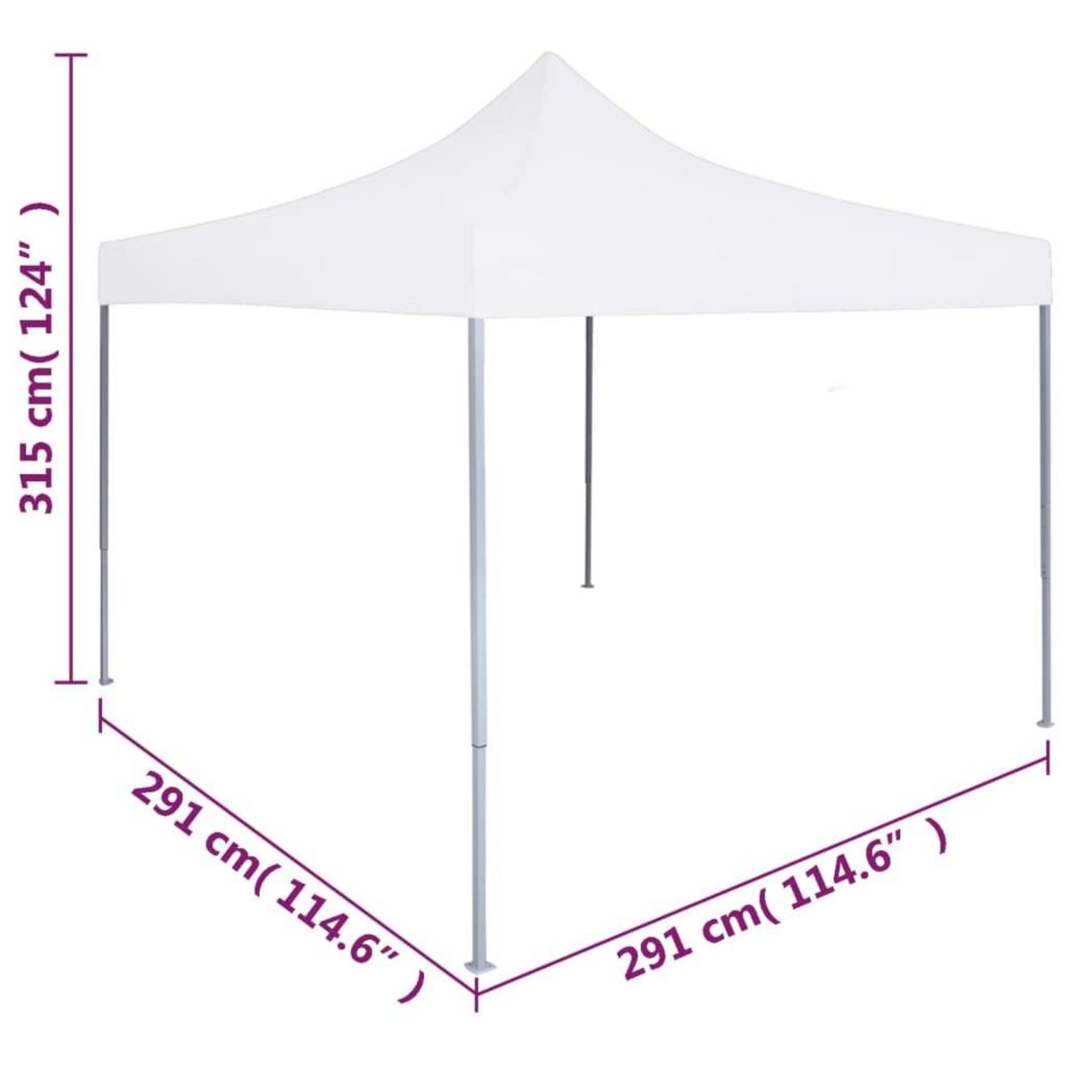 VIDAXL Tente de reception pliable professionnelle 3x3 m Acier Blanc