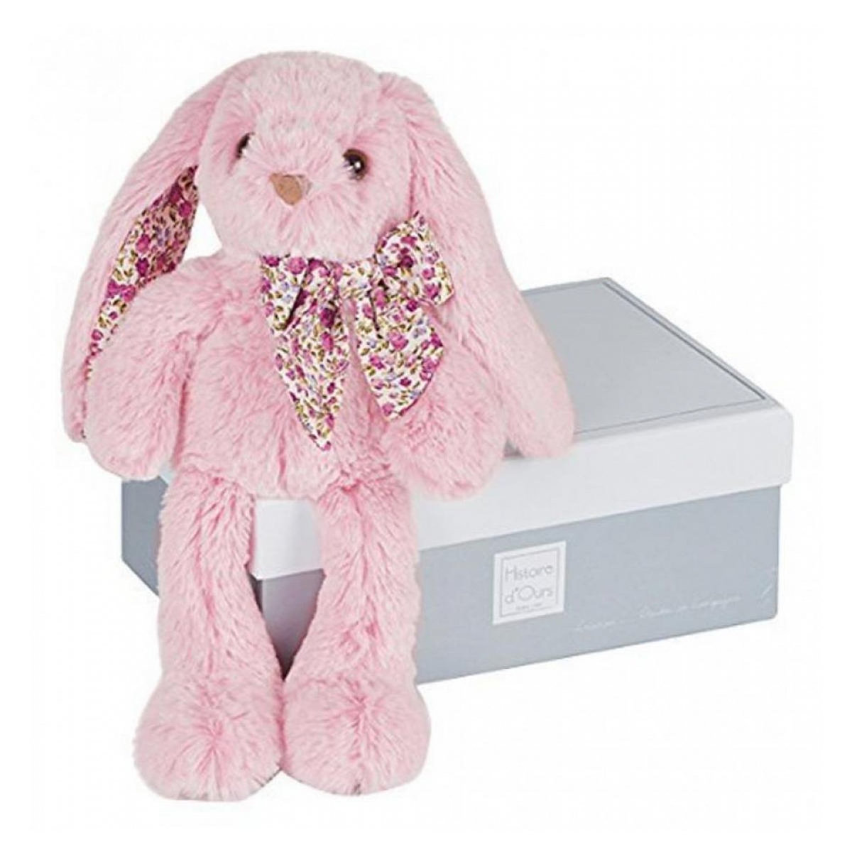 Histoire D'Ours Copains calins - lapin rose 40 cm