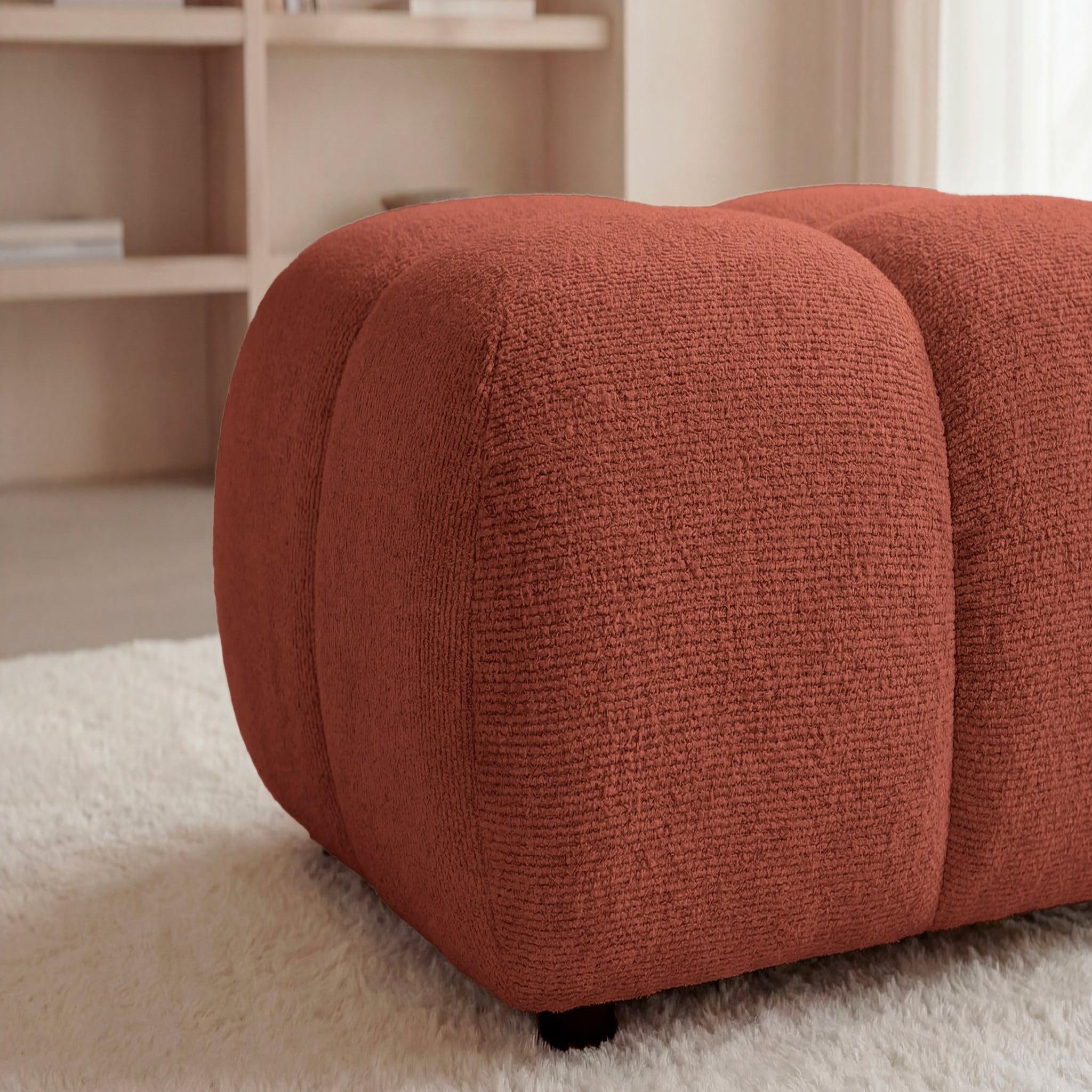 Voir la diapositive 4 : CASANOVA PARIS Constance - pouf en tissu chenille 72x72x43.5