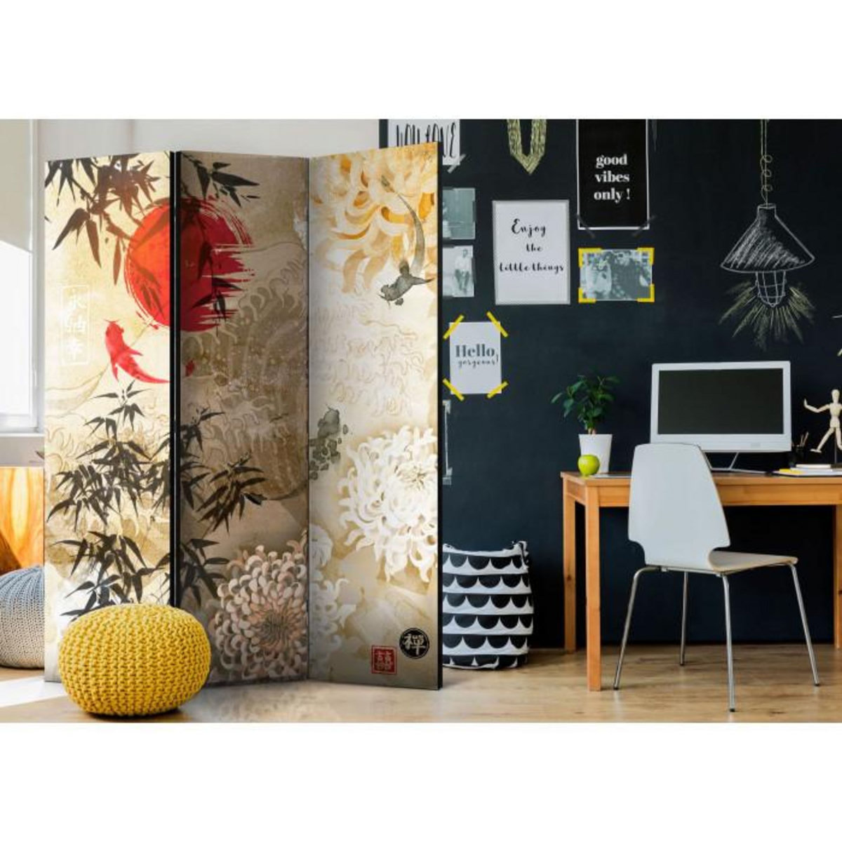 Paris Prix Paravent 3 Volets  Fish Dance  135x172cm