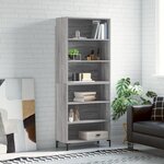 VIDAXL Buffet sonoma gris 69,5x32,5x180 cm bois d'ingenierie