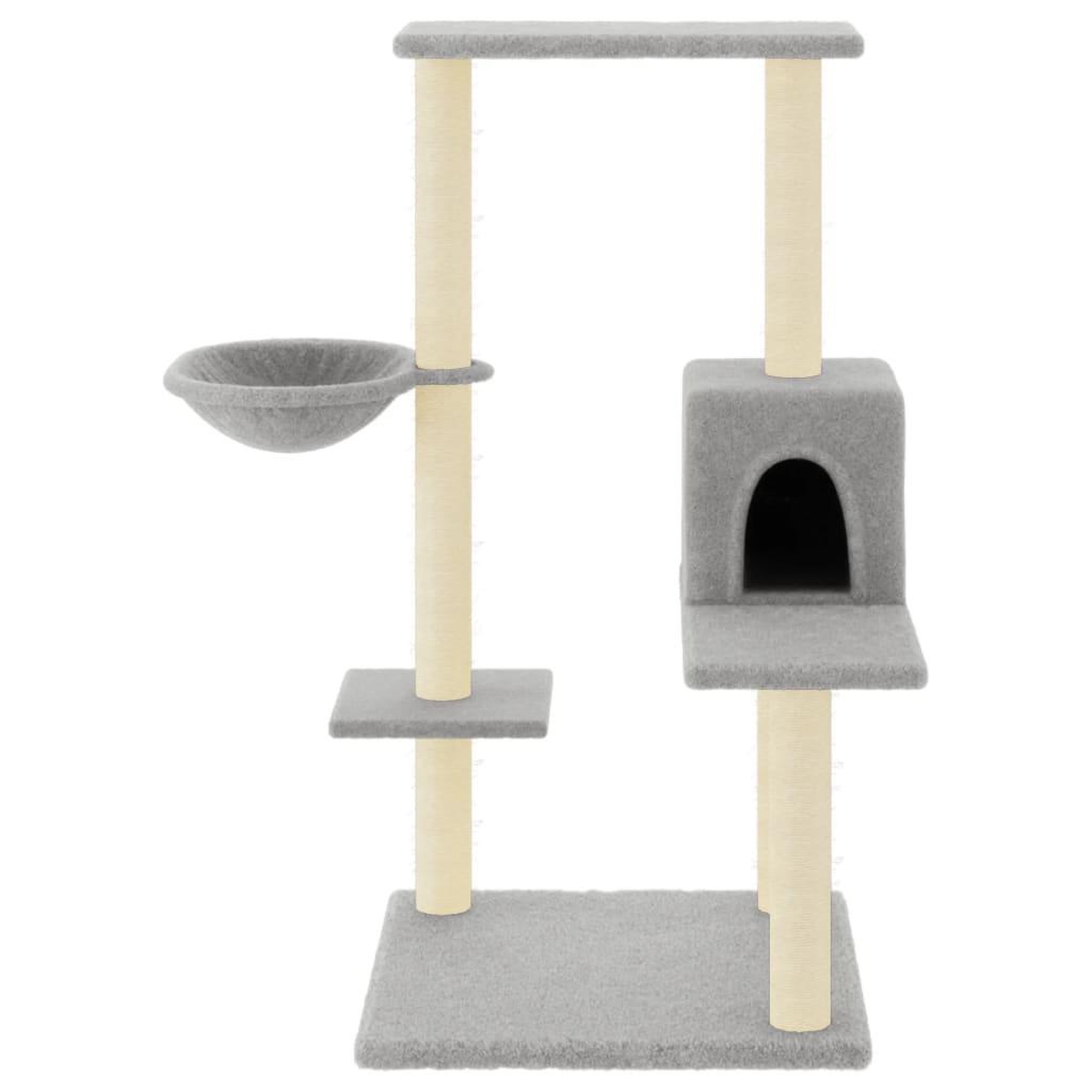 Voir la diapositive 3 : VIDAXL Arbre a chat avec griffoirs en sisal Gris clair 95 cm
