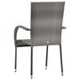 Voir la diapositive 5 : VIDAXL Chaises empilables d'exterieur lot de 4 Gris Resine tressee