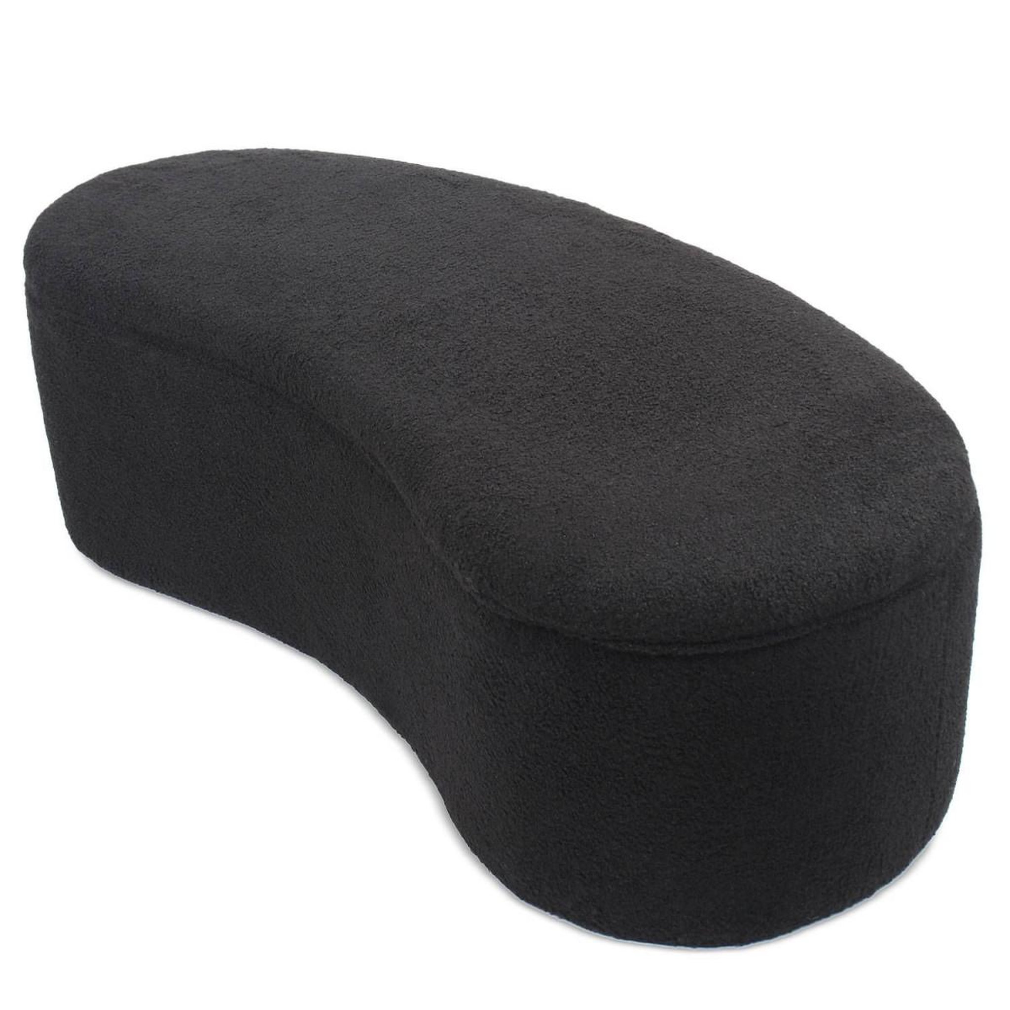 Voir la diapositive 4 : Paris Prix Banquette & Coffre Bouclette  Courbe  120cm Noir