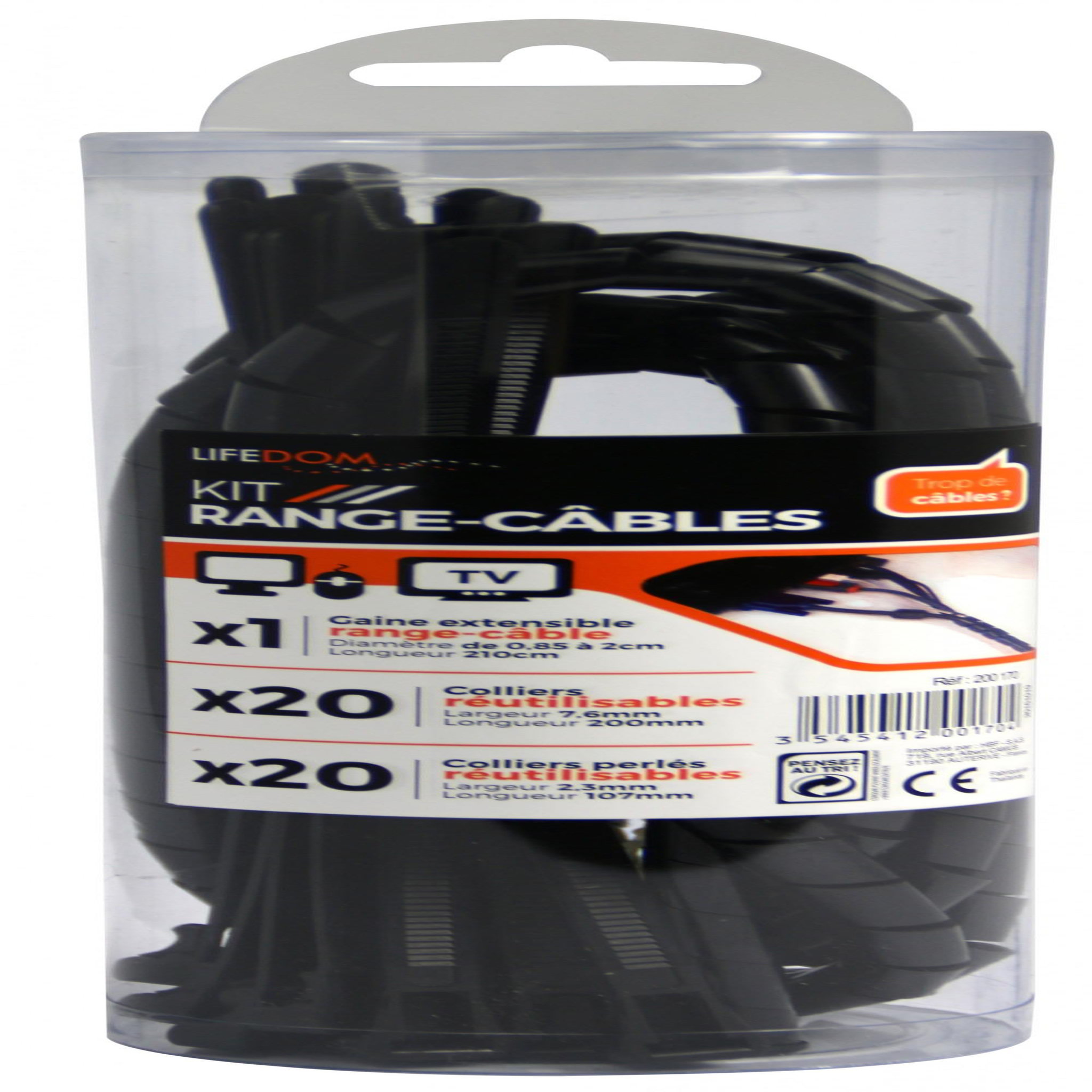 INOTECH Kit range-câble 40 colliers et 1 gaine