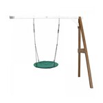Axi House AXI Portique mural en bois Marron Blanc avec balancoire siege nid rond