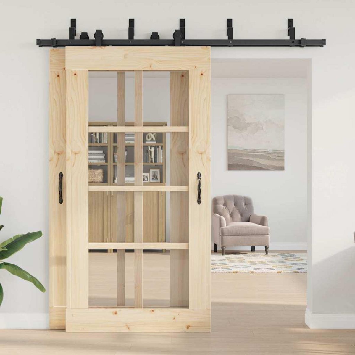 VIDAXL Kit de quincaillerie de porte coulissante 213,5 cm acier noir