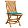 Voir la diapositive 2 : VIDAXL Chaises de jardin et coussins bleu lot de 6 Bois de teck massif