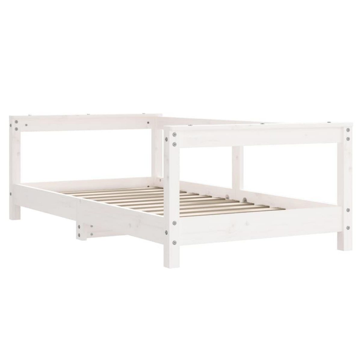 VIDAXL Cadre de lit pour enfant blanc 70x140 cm bois de pin massif