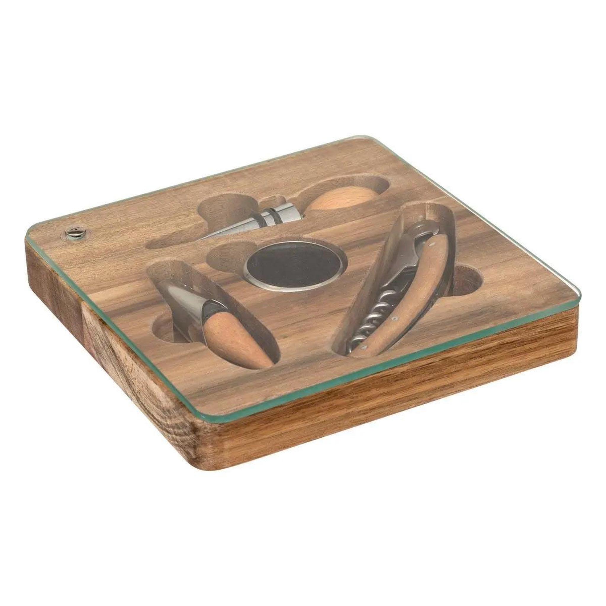 SECRET DE GOURMET Coffret sommelier 4 pièces  jules  16cm marron