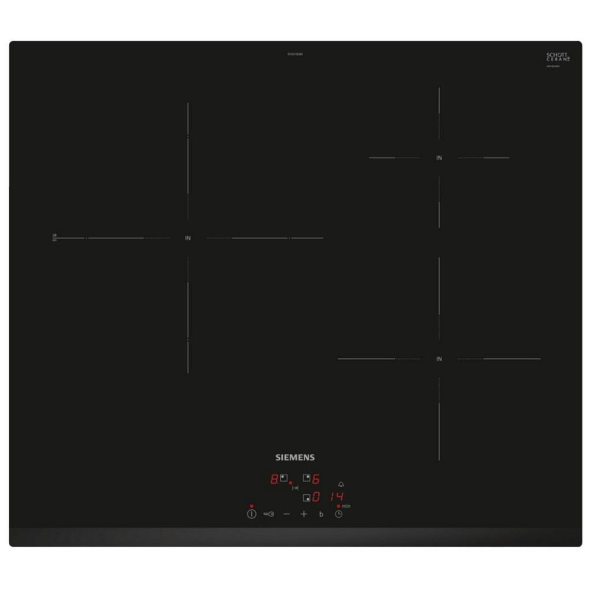 Siemens Table de cuisson induction 60cm 3 foyers 7400w noir - EH631BJB6E