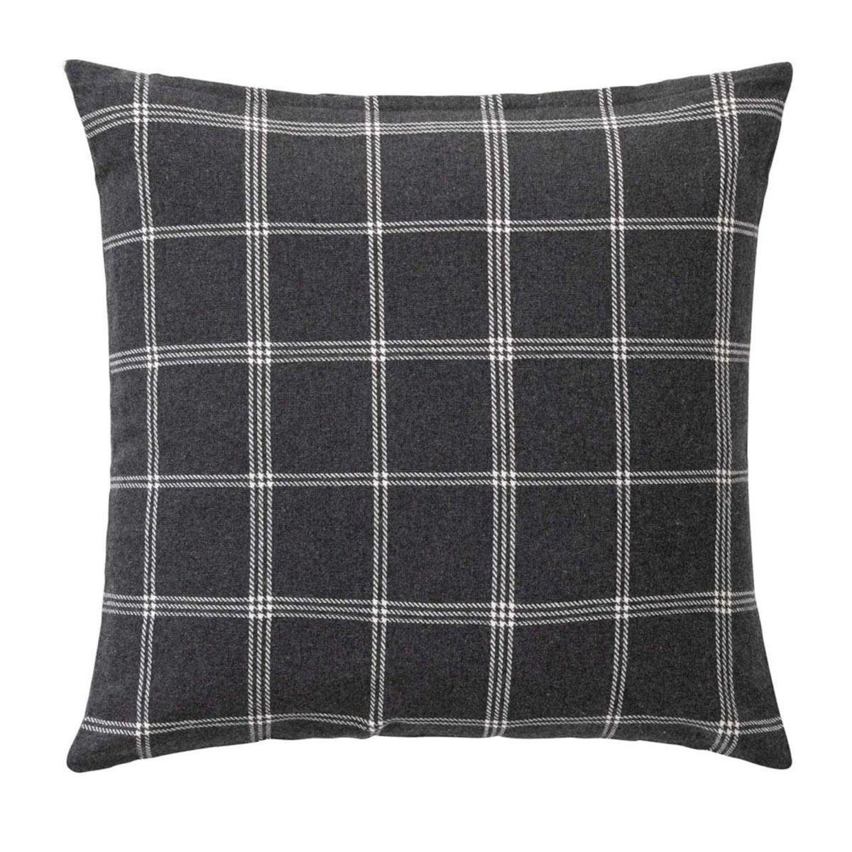 Paris Prix Coussin Déco à Carreaux  Everest  45x45cm Anthracite
