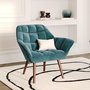 Voir la diapositive 2 : Rendez vous déco Fauteuil en velours bleu canard-Simba
