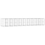 VIDAXL Chenil exterieur Acier galvanise 24,2 m²