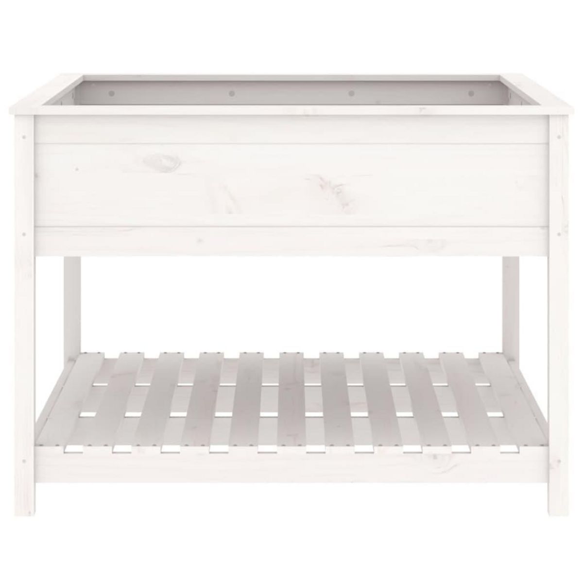 VIDAXL Jardiniere et etagere Blanc 111,5x111,5x81cm Bois massif de pin