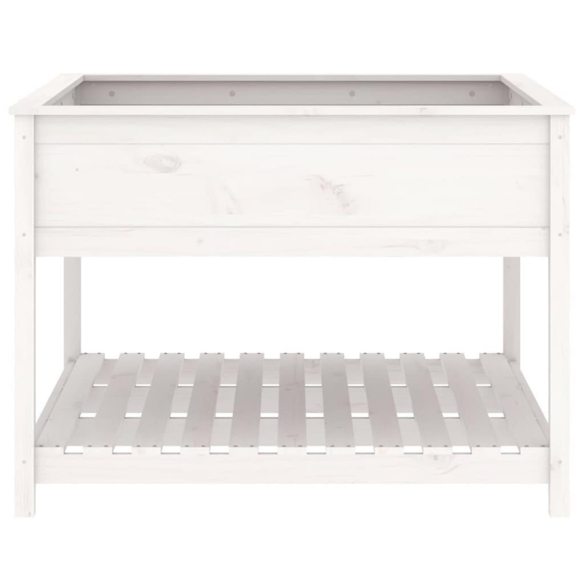 VIDAXL Jardiniere et etagere Blanc 111,5x111,5x81cm Bois massif de pin