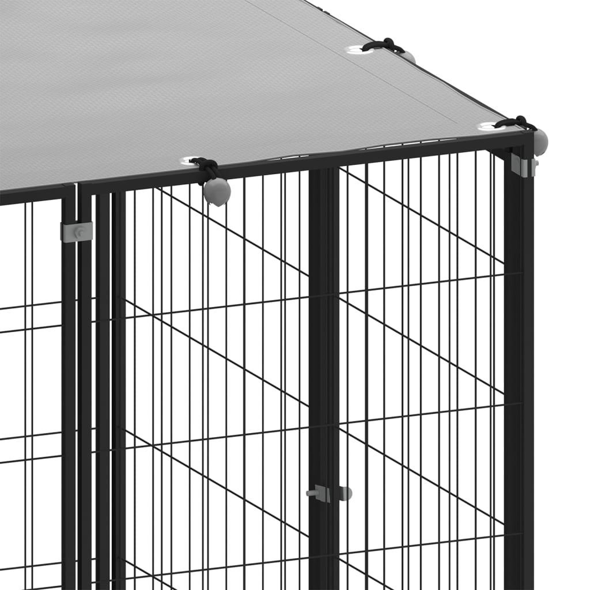 Voir la diapositive 5 : VIDAXL Chenil Noir 25,41 m^2 Acier