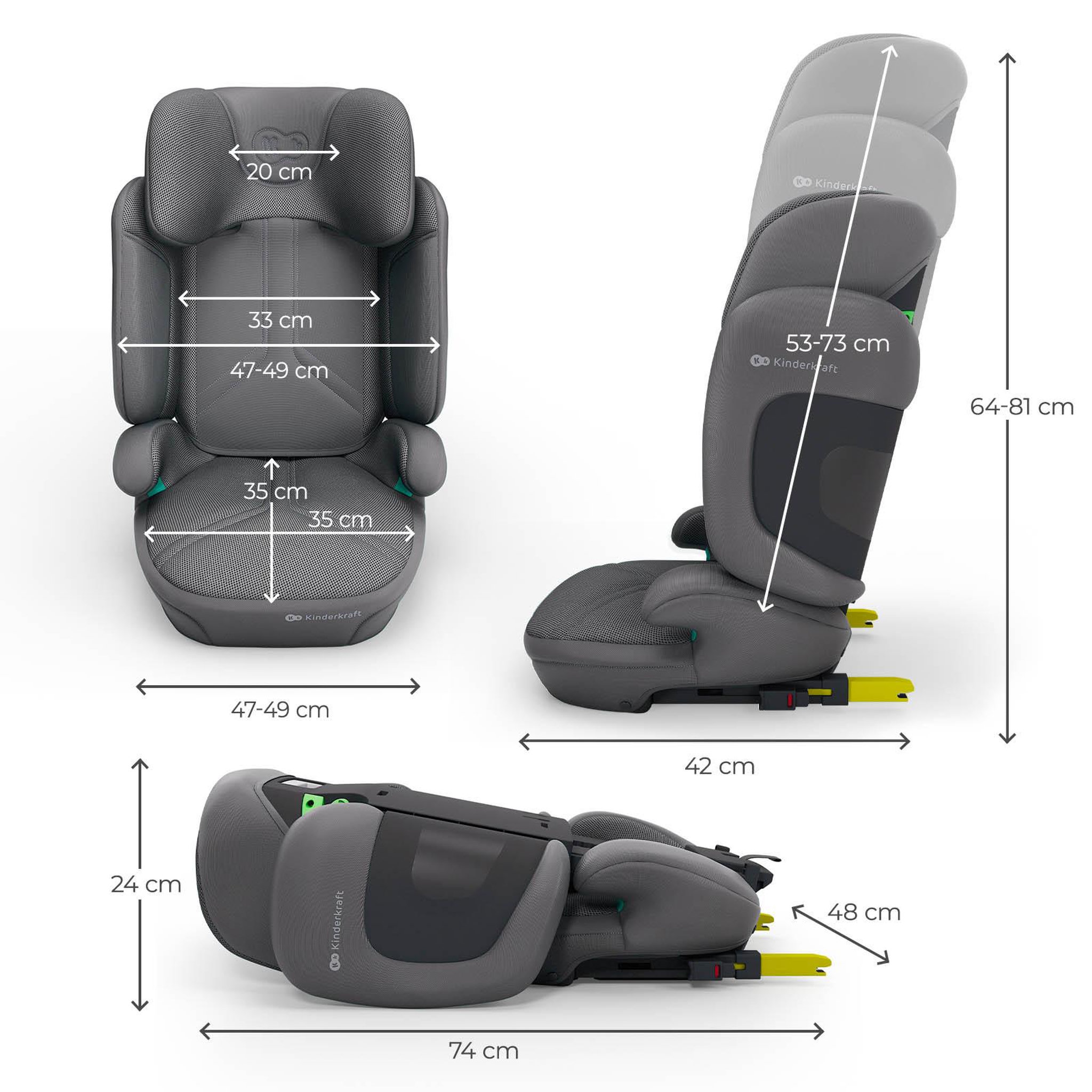 Voir la diapositive 6 : KINDERKRAFT Siège auto évolutif pour enfants de 100 à 150 cm
