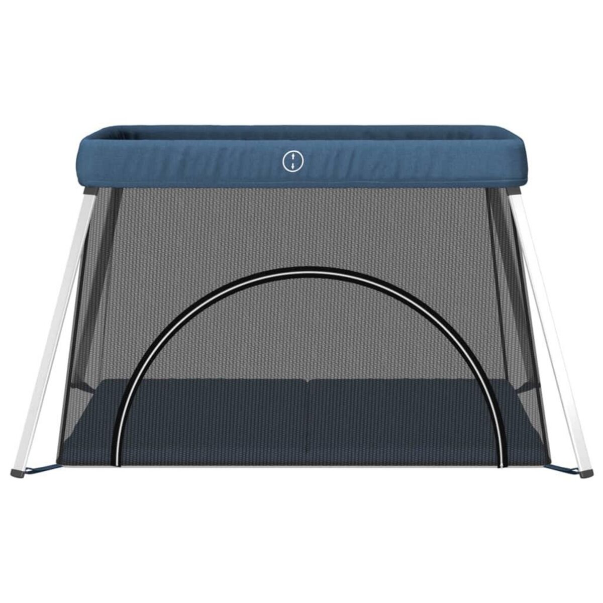 VIDAXL Parc pour bebe avec matelas Bleu marine Tissu de lin