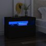 VIDAXL Table de chevet avec lumieres LED noir 60x35x40 cm