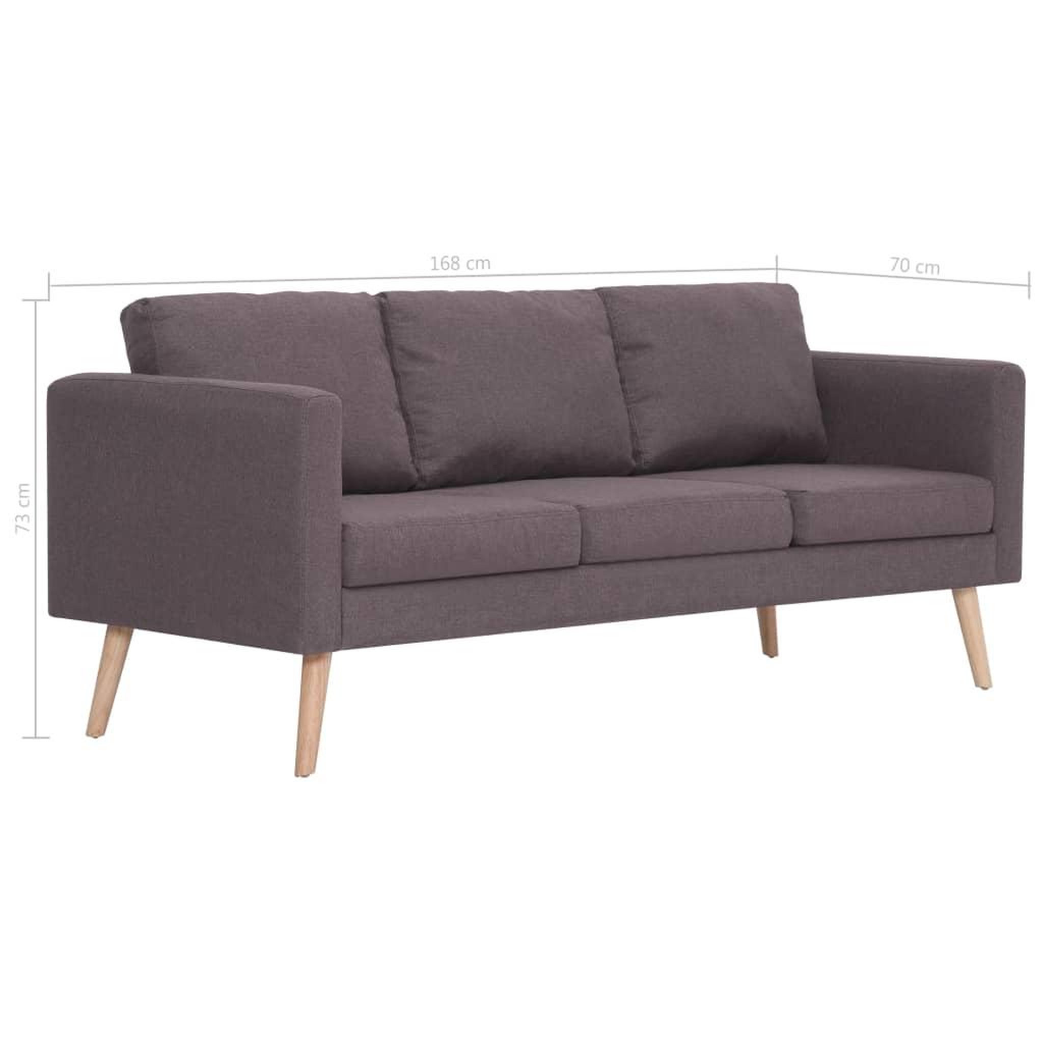 Voir la diapositive 6 : VIDAXL Canape a 3 places tissu taupe