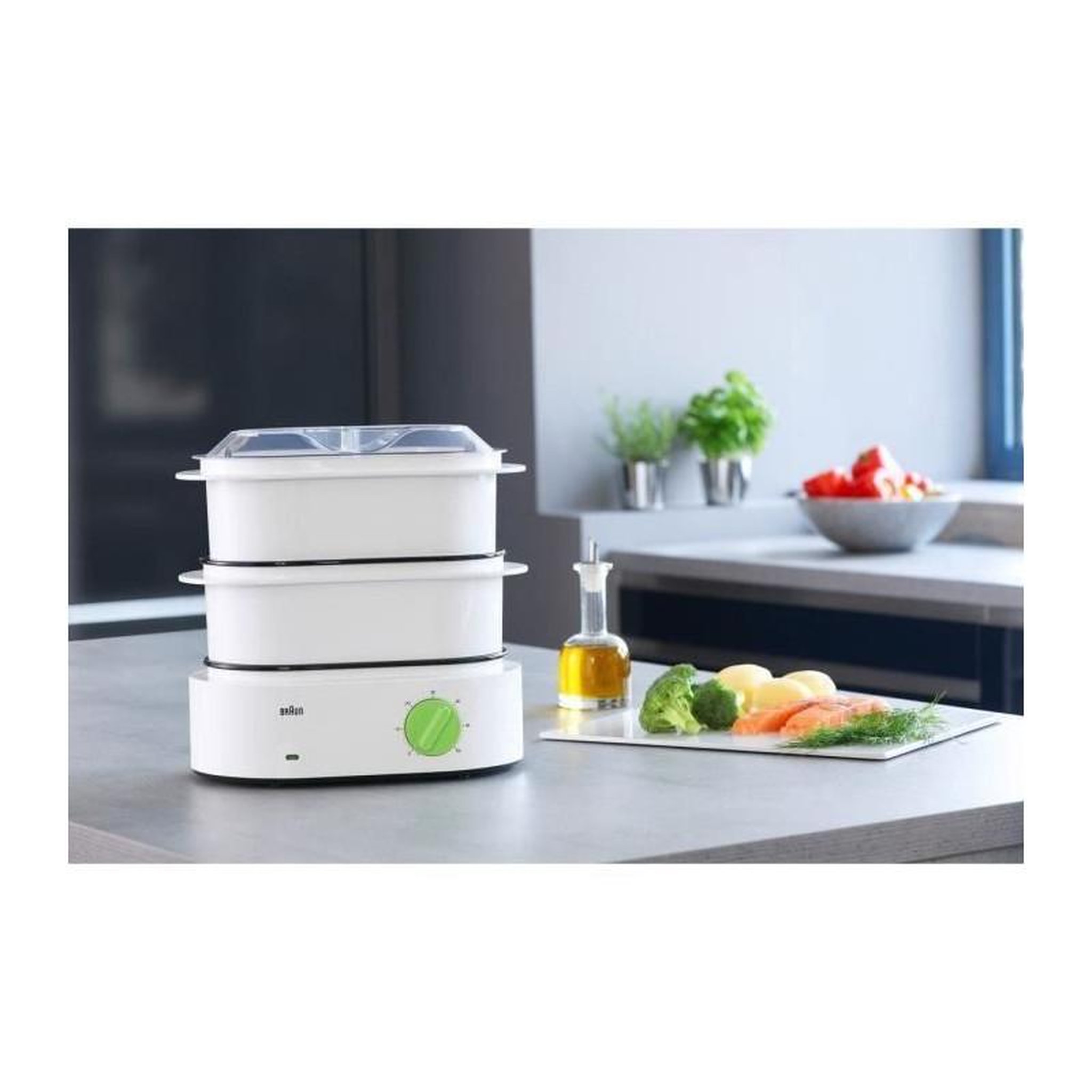 Voir la diapositive 2 : BRAUN BRAUN FS3000WH CUISEUR VAPEUR