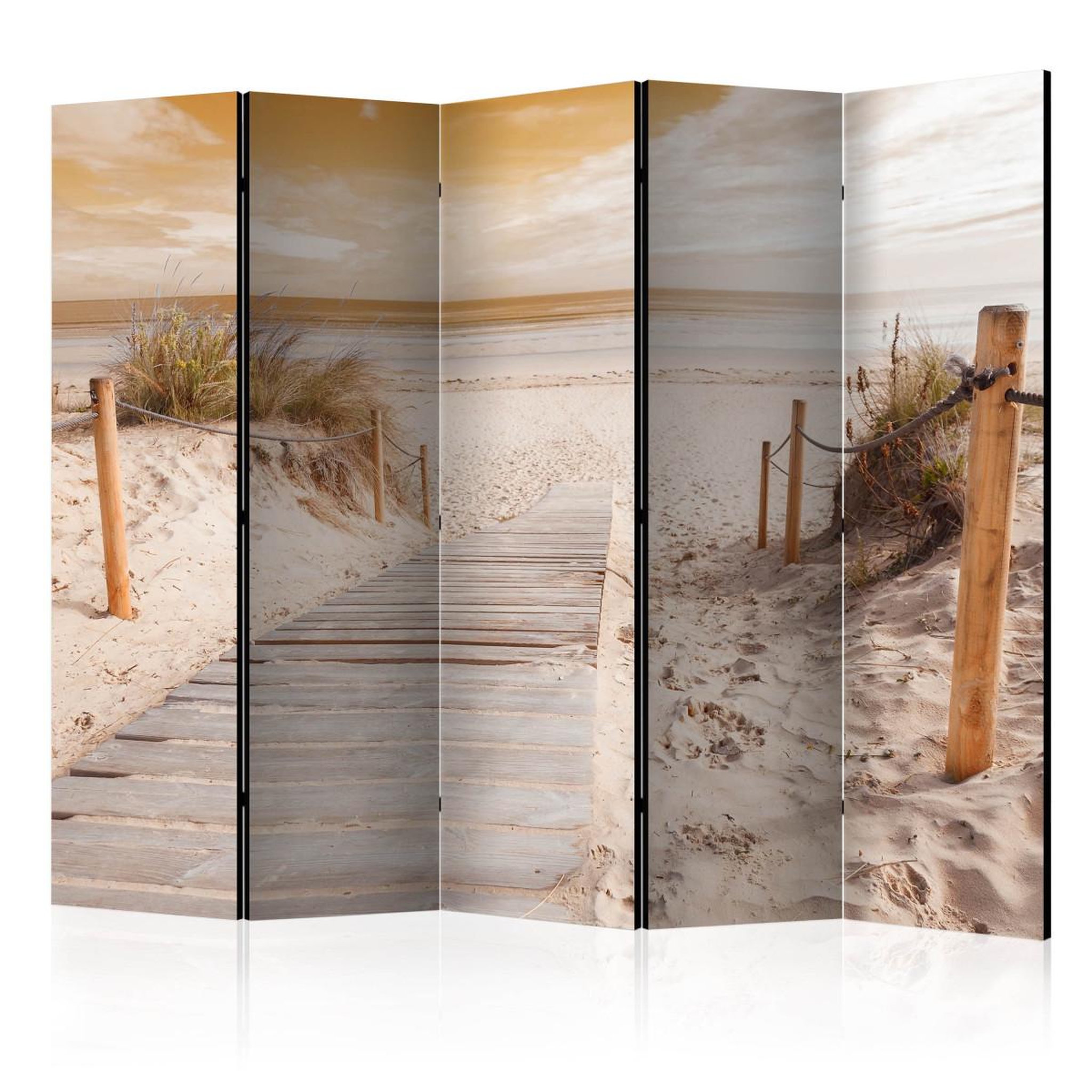 Paris Prix Paravent 5 volets  on the beach sepia  172x225cm