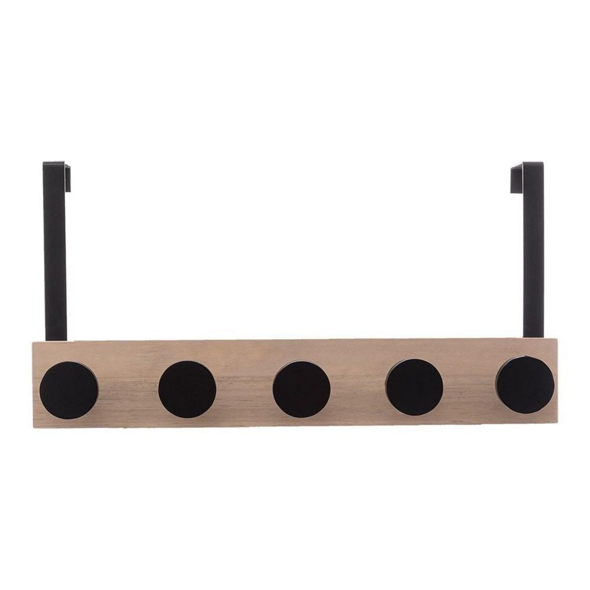 ATMOSPHERA Patère de porte bois 5 têtes noir